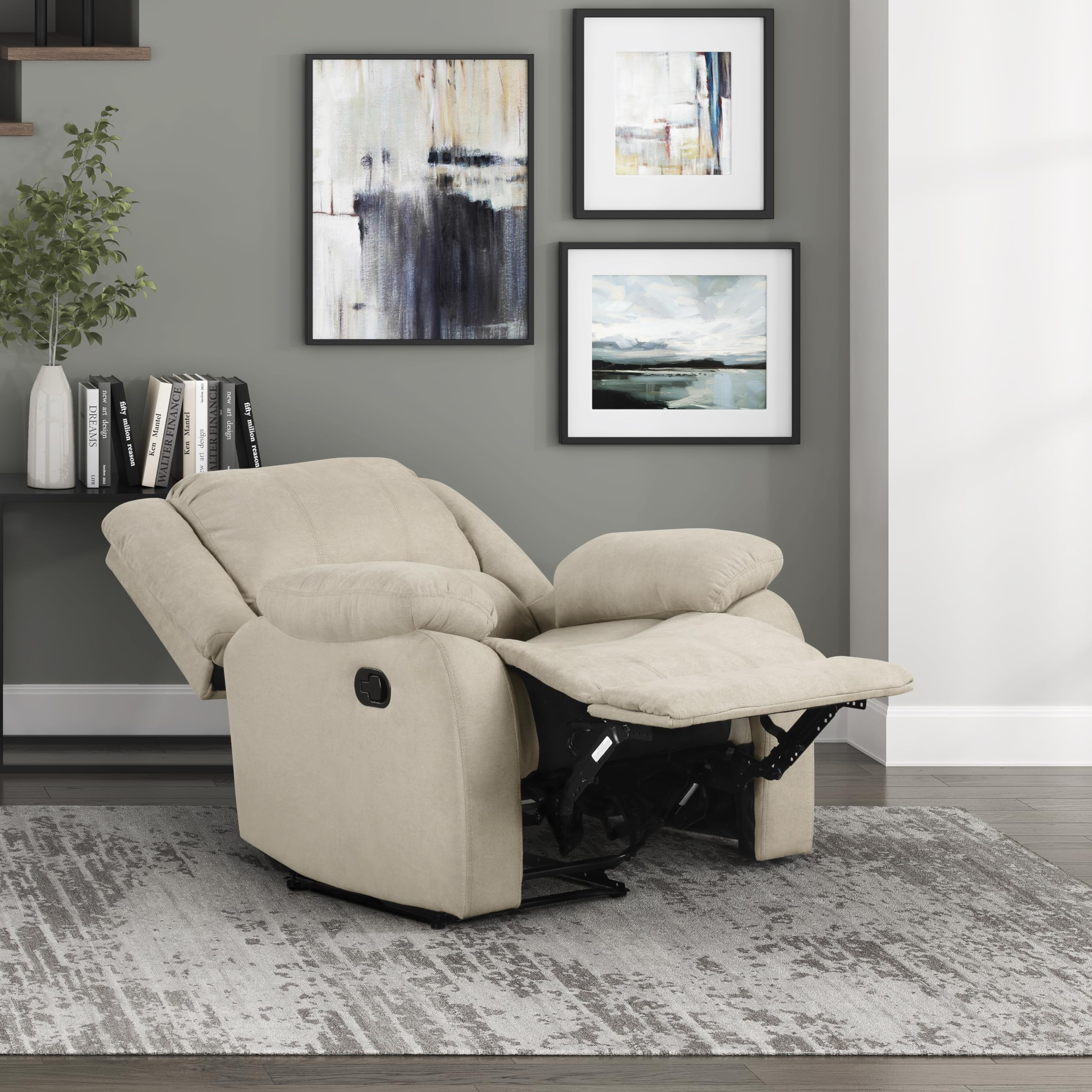 LoungeNest Transitional Wall Hugger Recliner – Waterfall Back