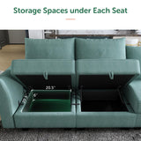 Modular Sectional Sofa with Storage Ottoman Fabric Modular Couch