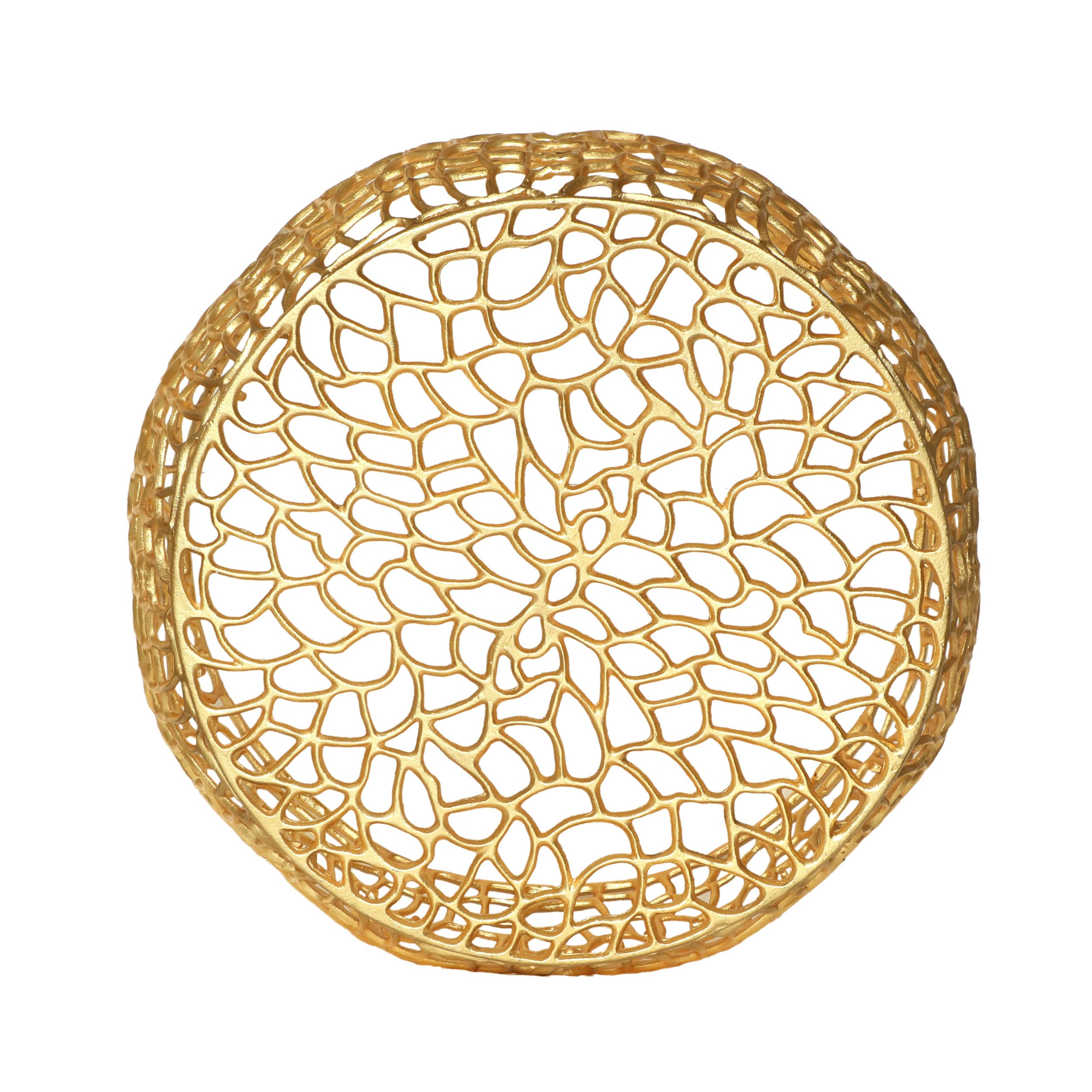 Modern Glamor Coffee Table Gold Decor Display Table Gorgeous Abstract Mesh
