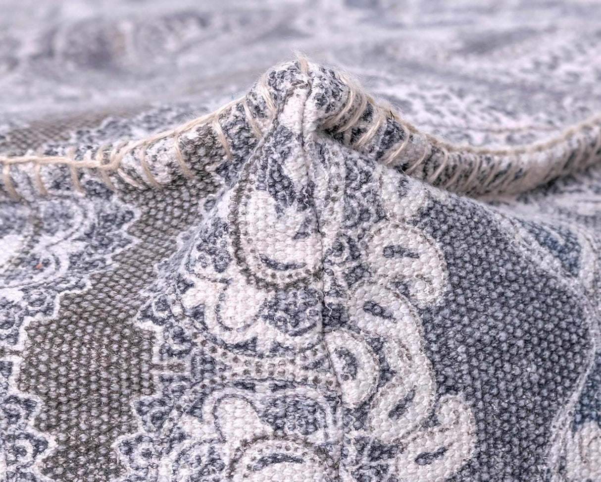 ART Parsley Gray Cube Bean Bag Cover- 20x20x20 inches –Luxury Pouf Ottoman, Room