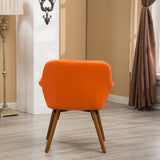 Furniture Vauclucy Contemporary Faux Leather Diamond Tufted Accent Chair, Orange