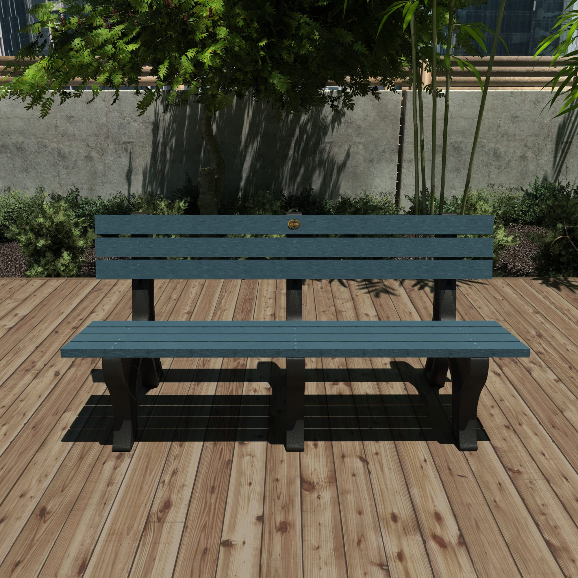 Sequoia Professional Aurora Park Bench, 6 ft, Nantucket Blue