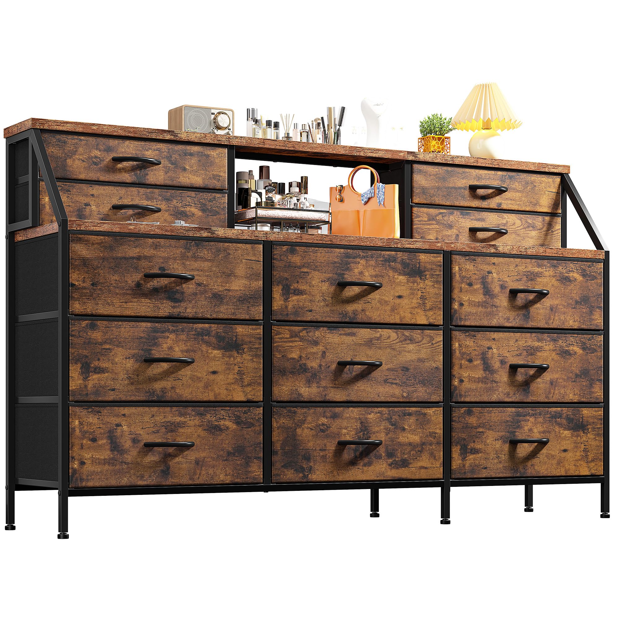 55”W Dresser for Bedroom, Dresser with 13 Large Drawer, Dressers & Chests of Drawers