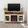 Glass Door Highboy Fireplace TV Stand for TVs up to 65