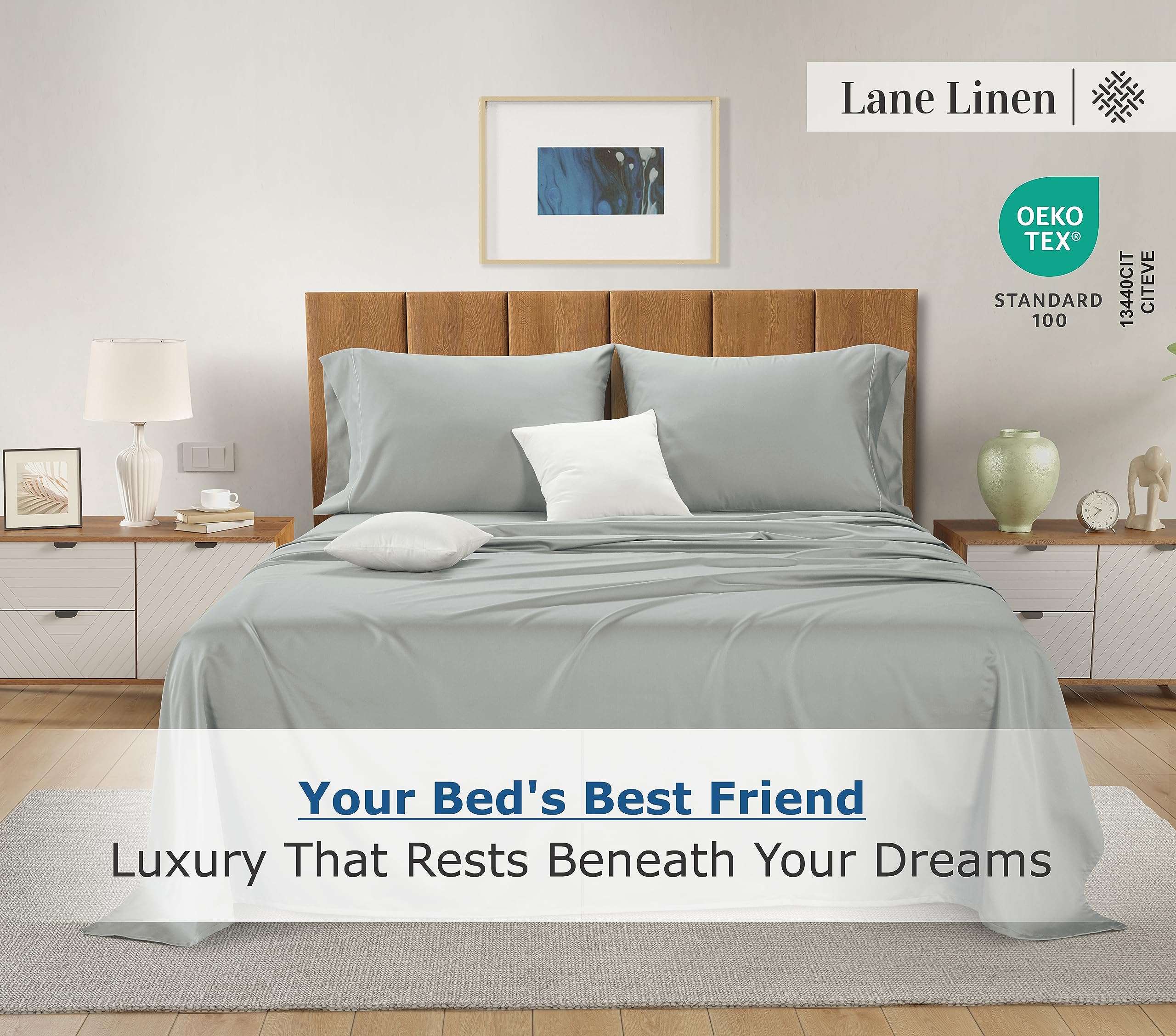 100% Egyptian Cotton King Size Sheets Set - 1500 TC, 4 Pieces - Luxury Sateen Weave Cotton Sheets King Size Set