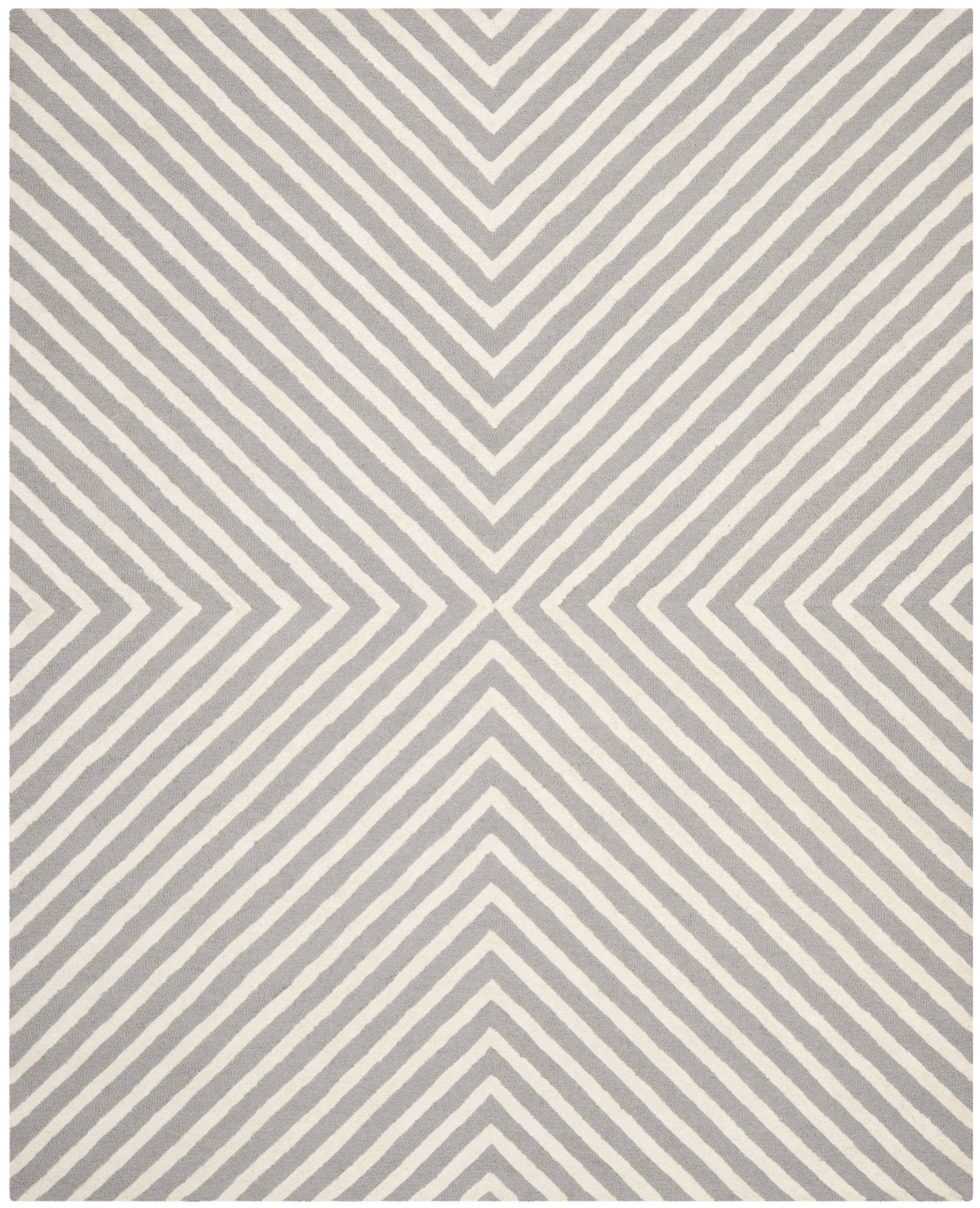 Cambridge Moroccan Premium Wool Area Rug 10' x 14' - Silver/Ivory