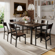 7-Piece Extendable Dining Table Set for 4-6 People