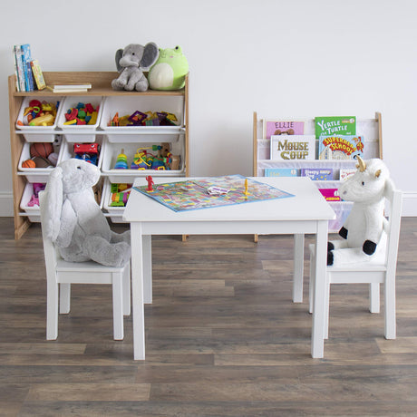 Natural Wood/White Toy Organizer with Shelf and 9 Storage Bins