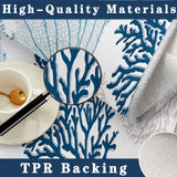 Coastal Coral Area Rug 5x7 - Non-Slip Machine Washable Nautical Beach Carpet