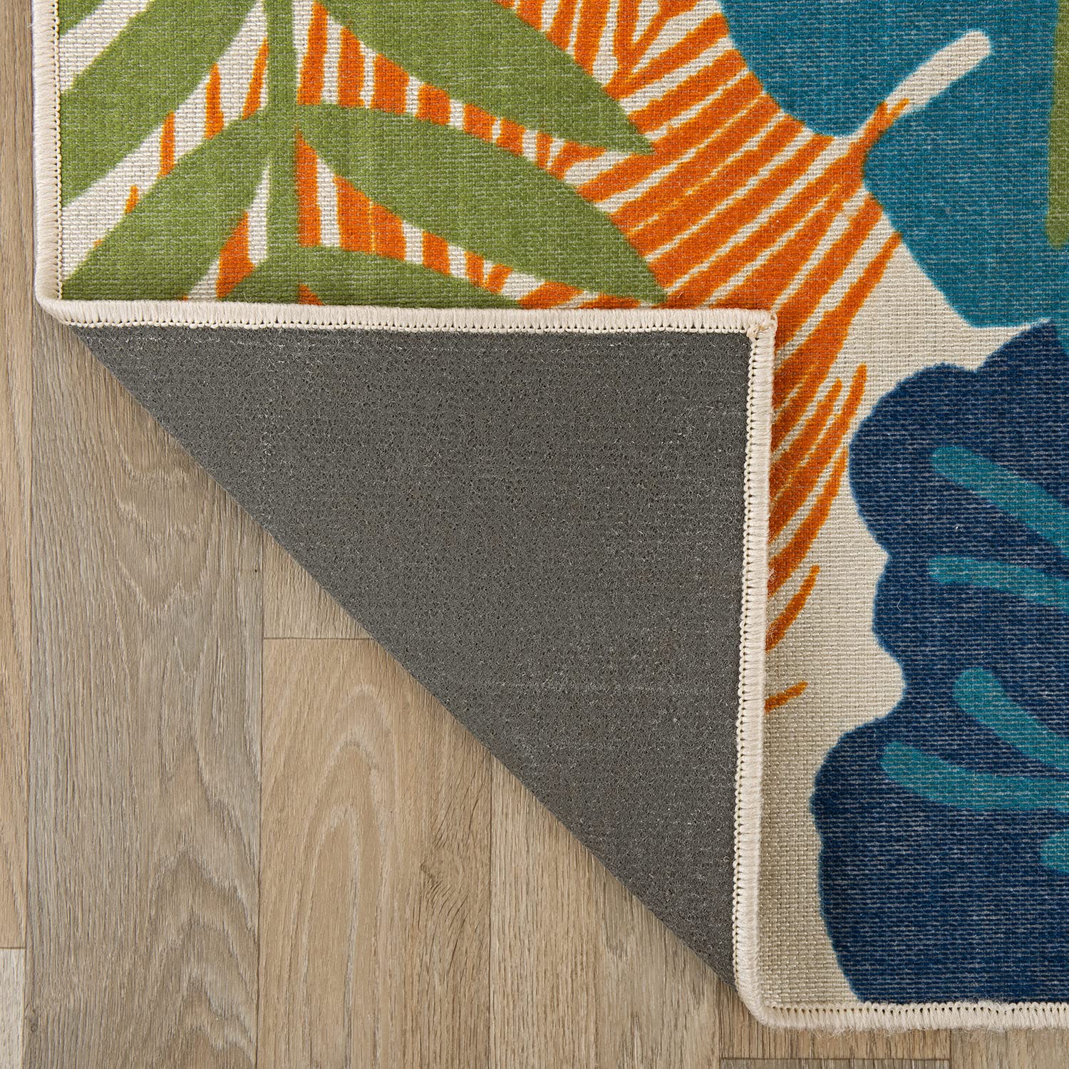 Pianosa Tropical Floral Leaves Non-Shedding Outdoor Rugs for Deck,Patio,