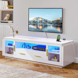 TV Stand for 75 inch TV, White TV Stands for Living Room, Entertainment Center