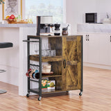 Kitchen Cart with Storage, Rolling Kitchen Island Serving Utility Trolley Cart