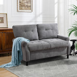 55" Loveseat Sofa, 2 Seater Sofa for Small Spaces, Removable Back and Thickened Soft Sofa Cushion,