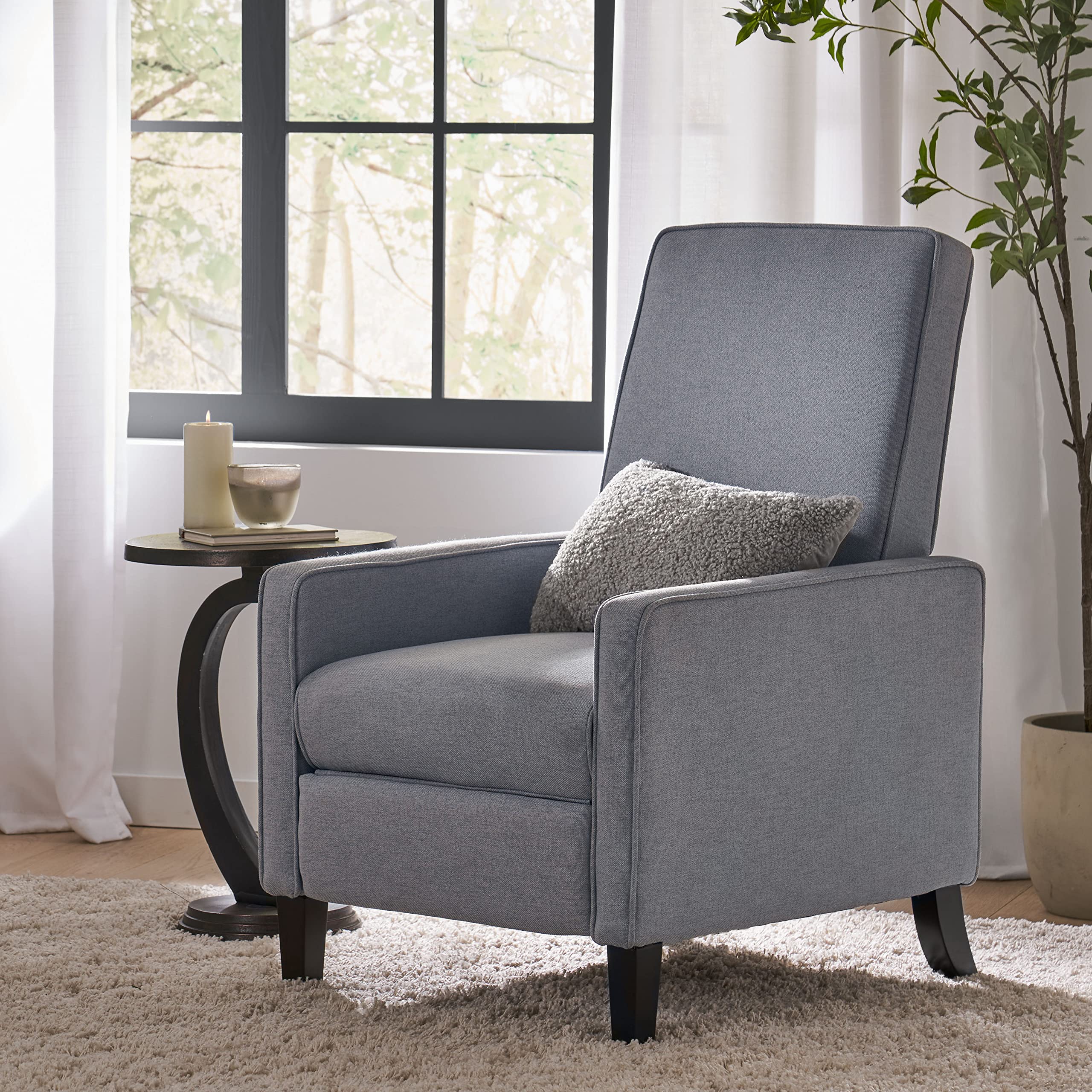 Darvis Fabric Recliner, Light Grey