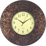 19" Baltic Amber Mosaic Wall Clock with 9.5" Brown Arabic Glass Dial, 4.50"