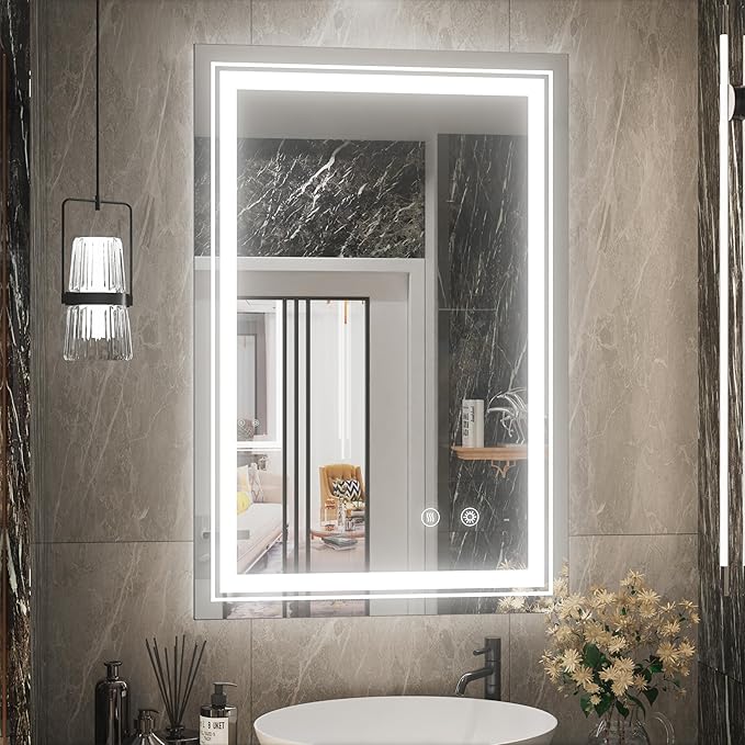 LED Bathroom Mirror, Anti-Fog Lighted Bathroom Mirror