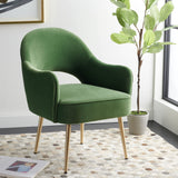 SAFAVIEH Home Collection Dublyn Green Velvet/Gold Accent Chair ACH4001C