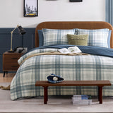 Blue Twin XL Comforter Set, Plaid Twin Comforter Set for Boys & Girls,Classic Homestead