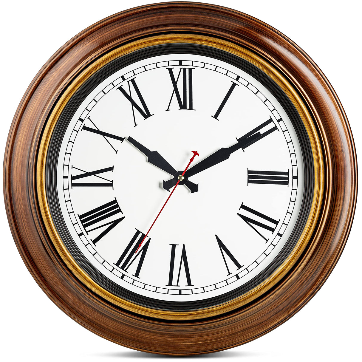 Extra Large Wall Clock 18 Inch Quality Quartz Silent Non Ticking, Battery Operated