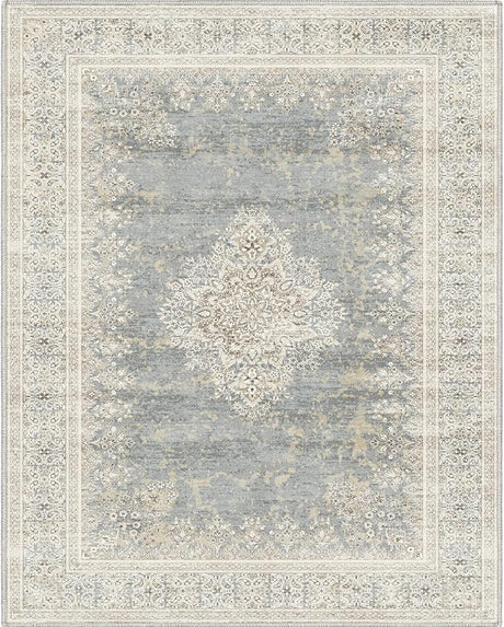 Washable Vintage Area Rug 9x12，Printed Vintage Home Decor)