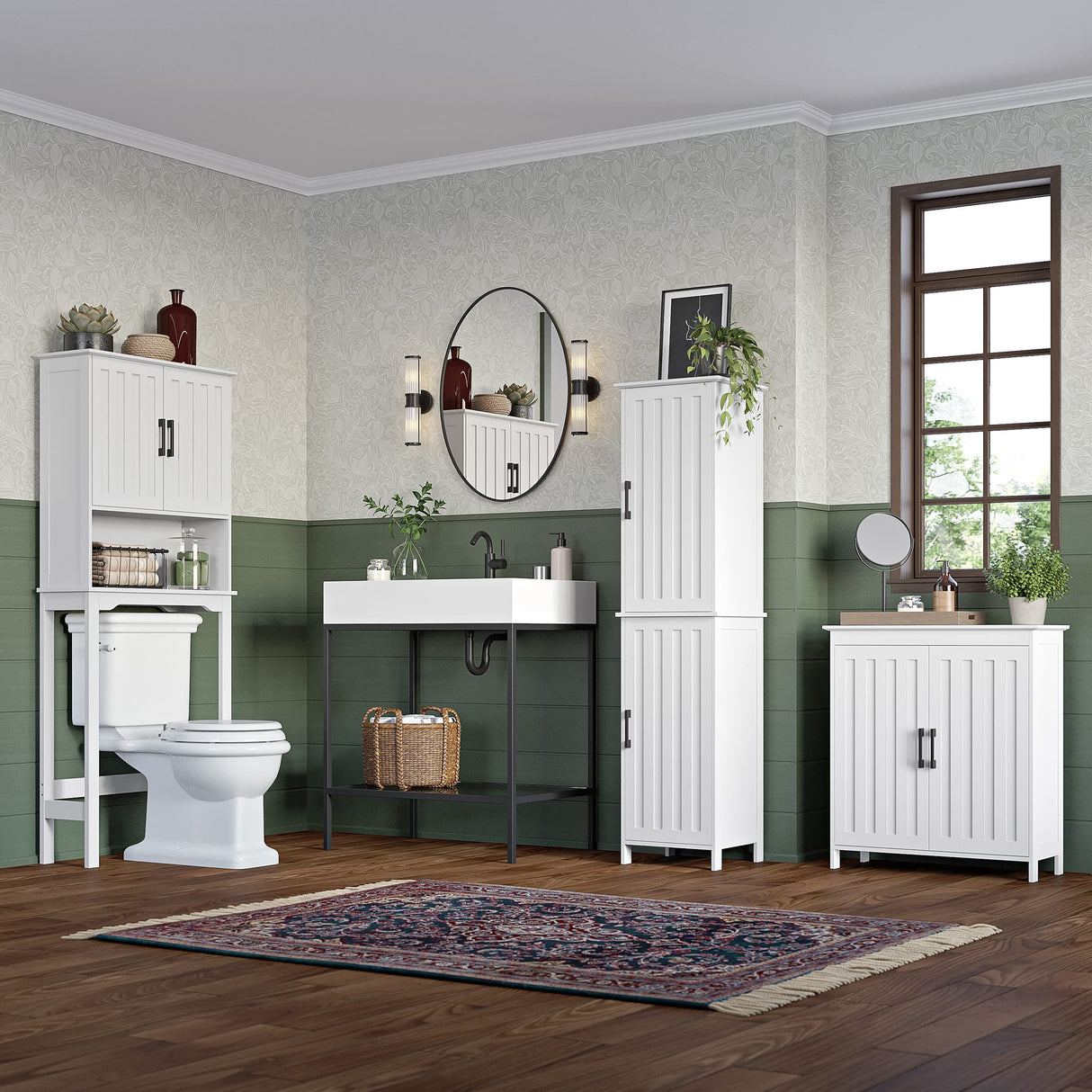 White Monroe Two-Door Floor Cabinet