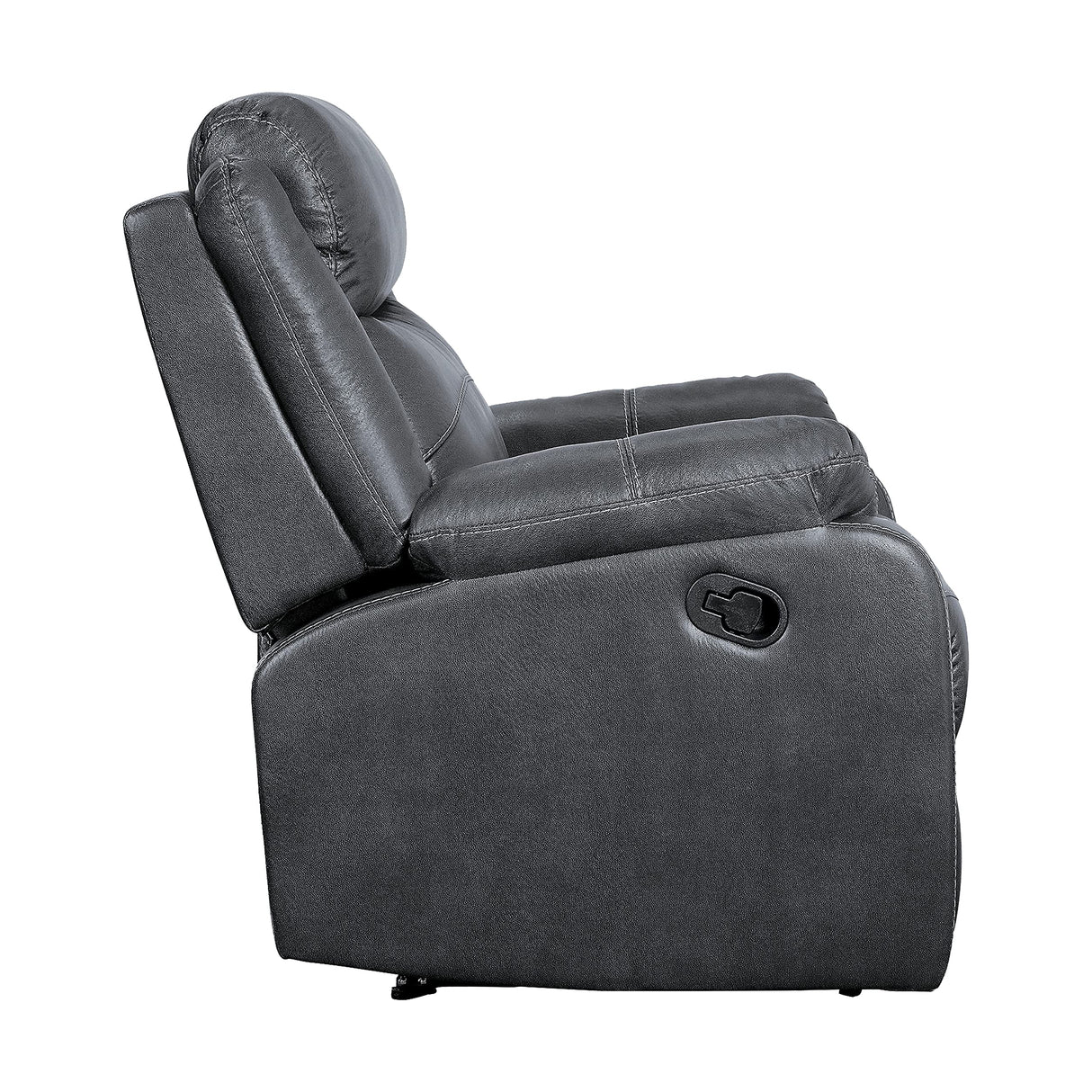 Wall-Hugger Manual Double Lay Flat Reclining Loveseat, Gray