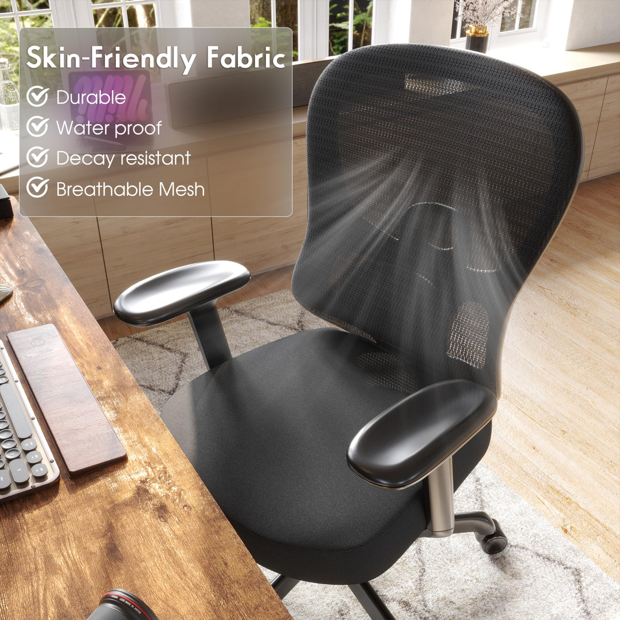 Ergonomic Office Chair with Adjustable Lumbar Support and 3D Armrests