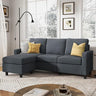 Convertible Sectional Sofa, L Shaped Couch with Linen Fabric, Reversible Couch for Small