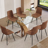 63" Modern Glass Dining Table Set for 6 with Chairs, Dining Room Table Set