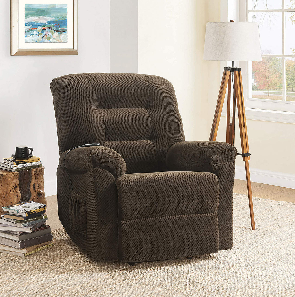 Power Lift Recliner Chocolate Chenille 600397