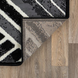 Contemporary Stripe Area Rug 7'10" x 10' Black