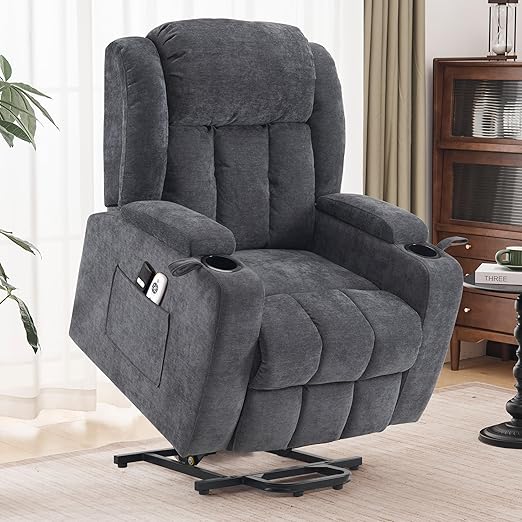 StoneCraft Nova Electric Lift Recliner Chair – Massage, Heat, Cup Holders & Side Storage