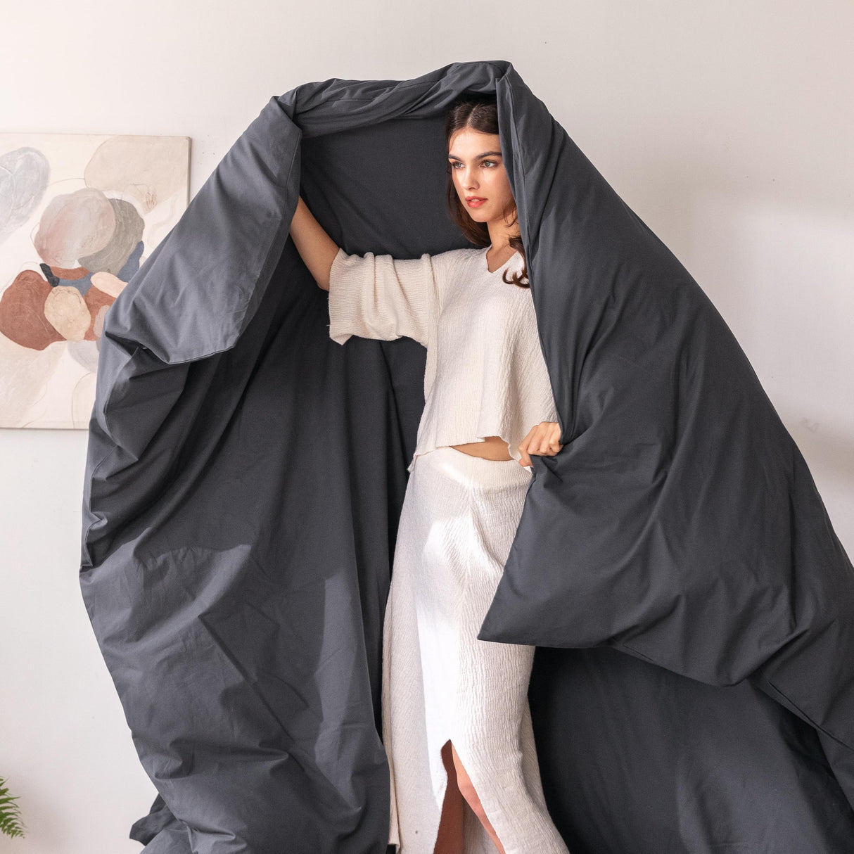 Linen Feel Like Textured, Luxury Soft and Breatheable Bedding Set