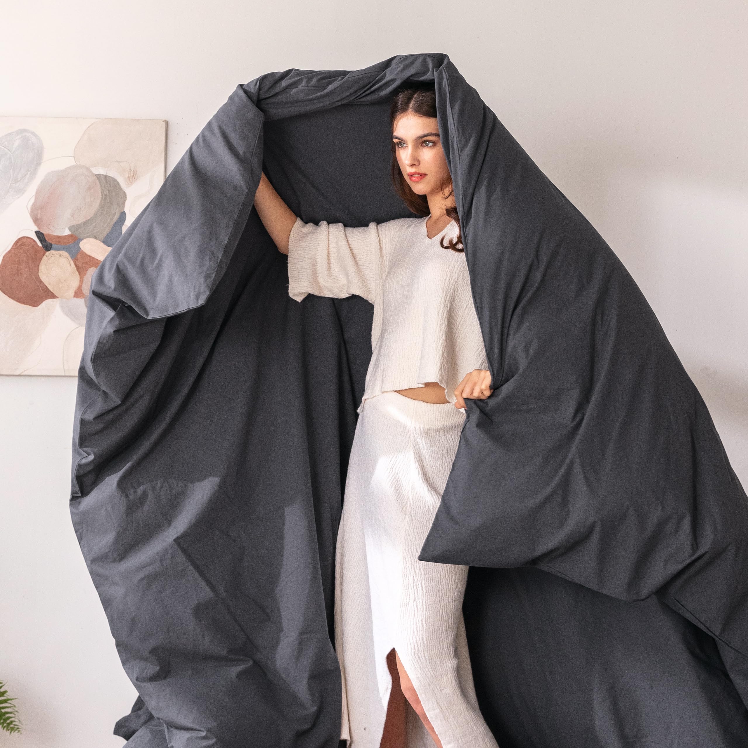 Linen Feel Like Textured, Luxury Soft and Breatheable Bedding Set