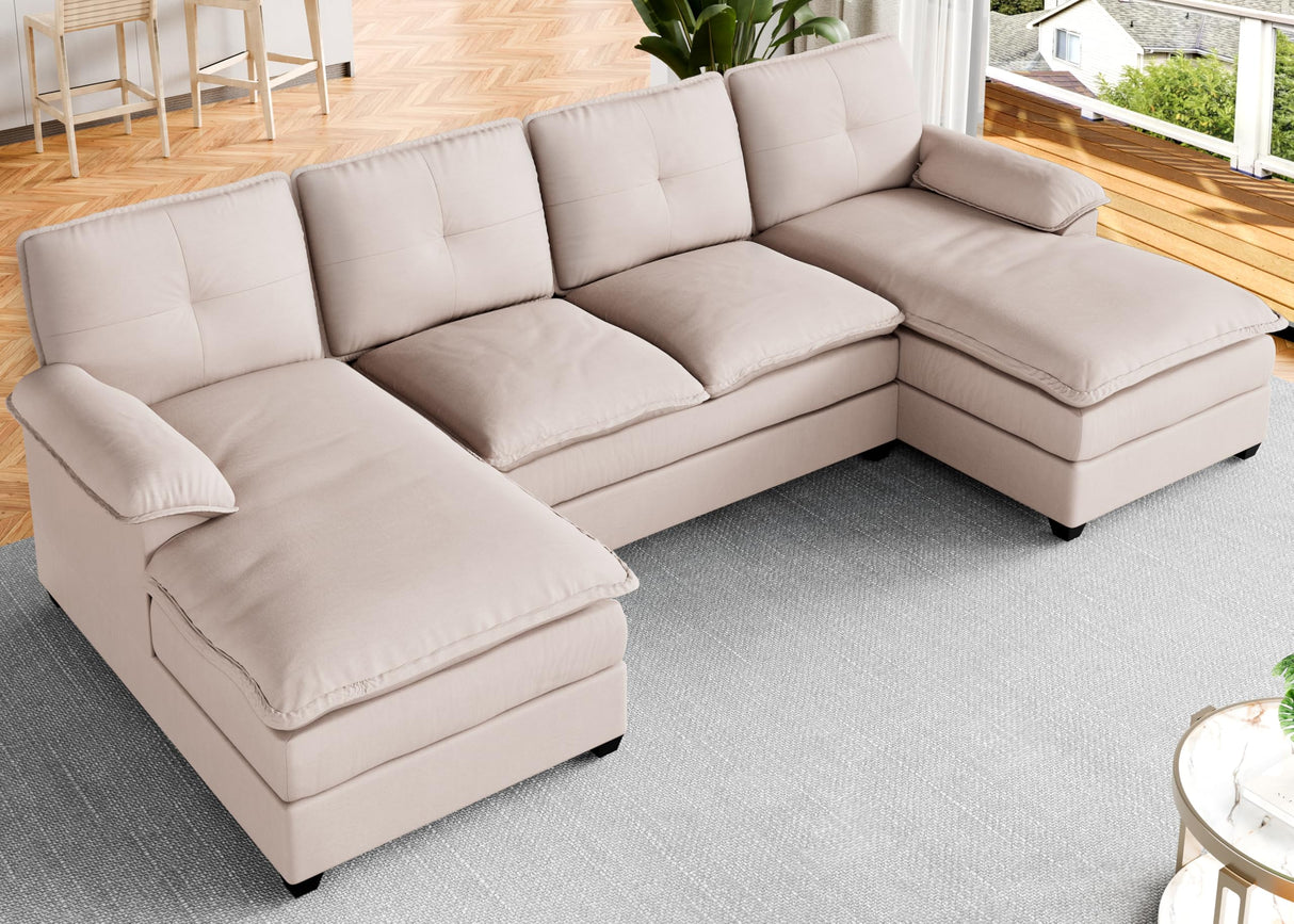 Sectional Couches for Living Room, U Shaped Couch 110in Sectional Sofa,