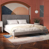 by Cosmopolitan Westerleigh Upholstered Platform Bed with Minimalist Tufted Headboard