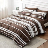 Grey White Striped Comforter for Queen Size Bed