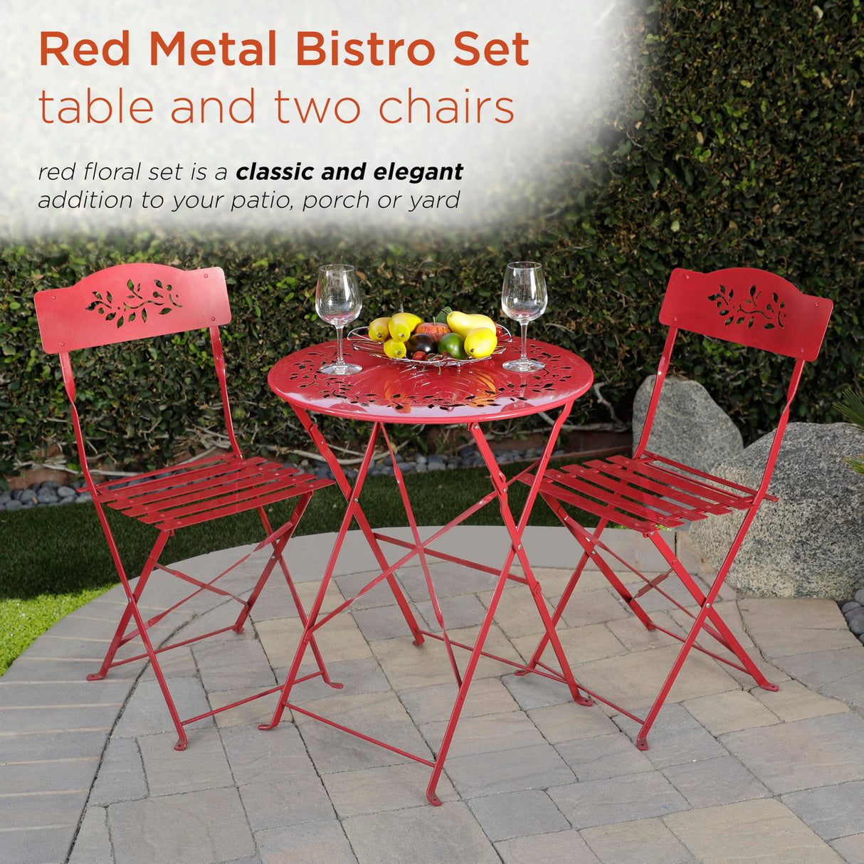 Folding Table and Chairs Patio Seating, Gray