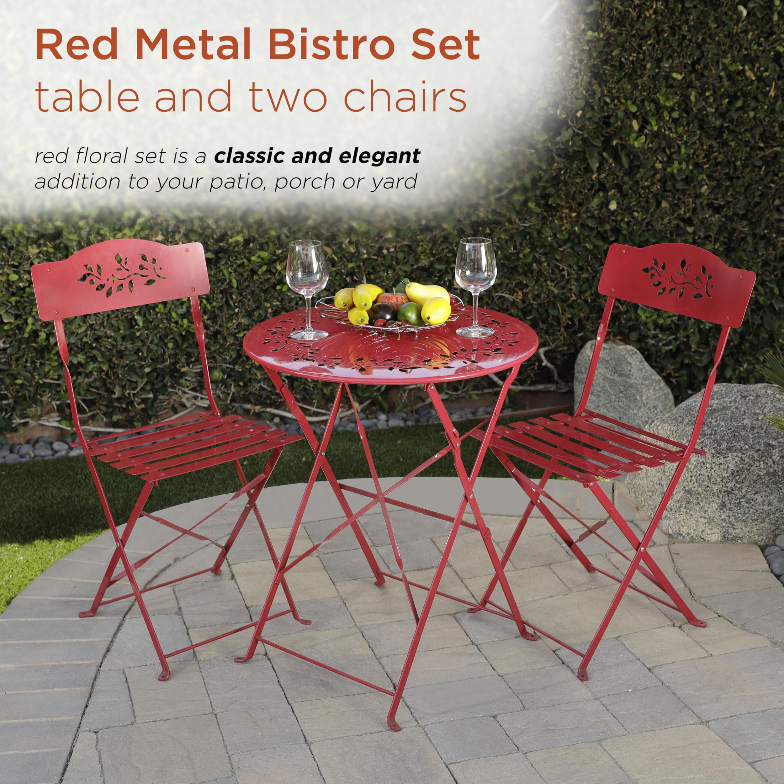 Folding Table and Chairs Patio Seating, Gray