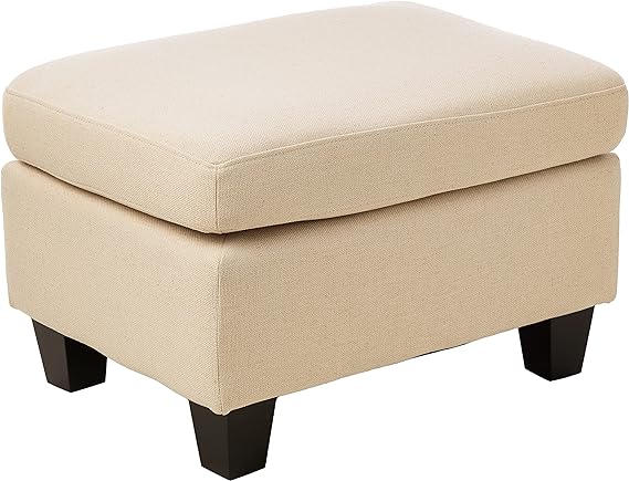 Rosella Fabric Ottoman, Ash Grey