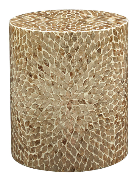 Global Archive Handcrafted Capiz Shell Terrazzo Modern Accent End Table