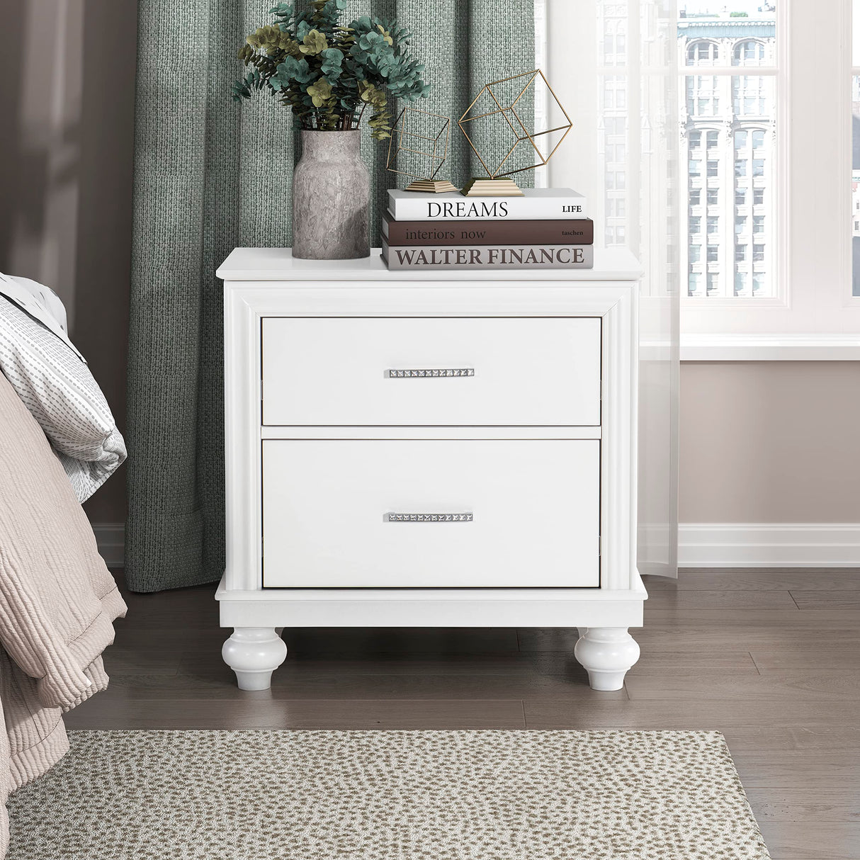 Cagnat 2-Drawer Nightstand, White