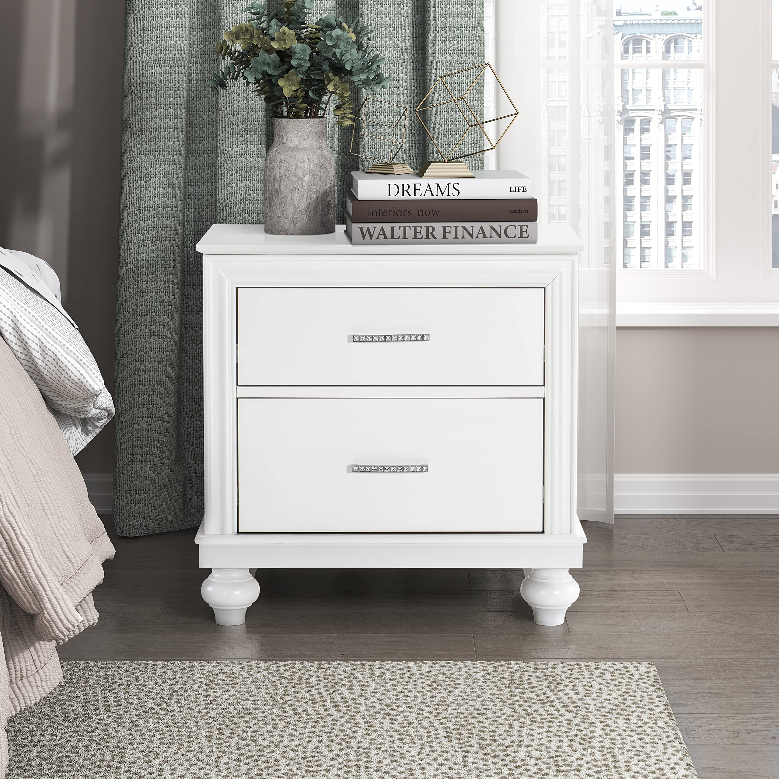 Cagnat 2-Drawer Nightstand, White
