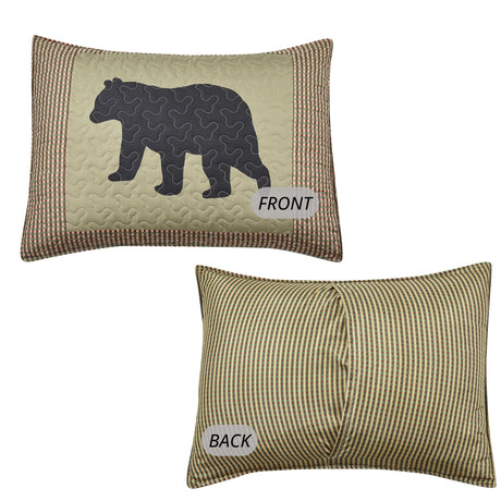 3 Piece Full/Queen Cabin Quilt Bedding Set - Bear and Paw - Rustic Country Reversible