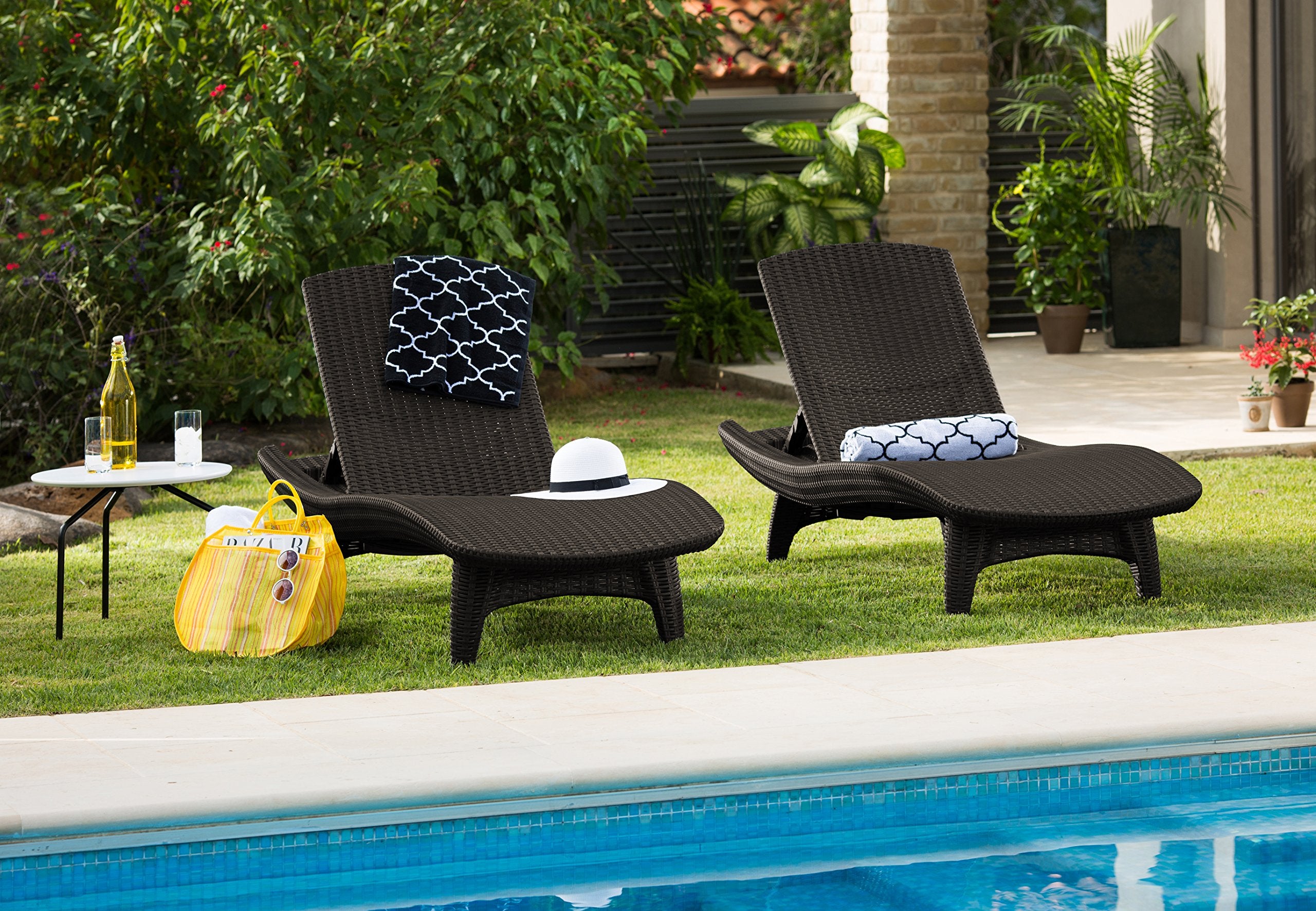 Set of 2 Pacific Sun Lounge Chair Outdoor Chaise Pool Chairs