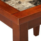 5-Piece Counter Height Dining Set - Red Brown & Tan