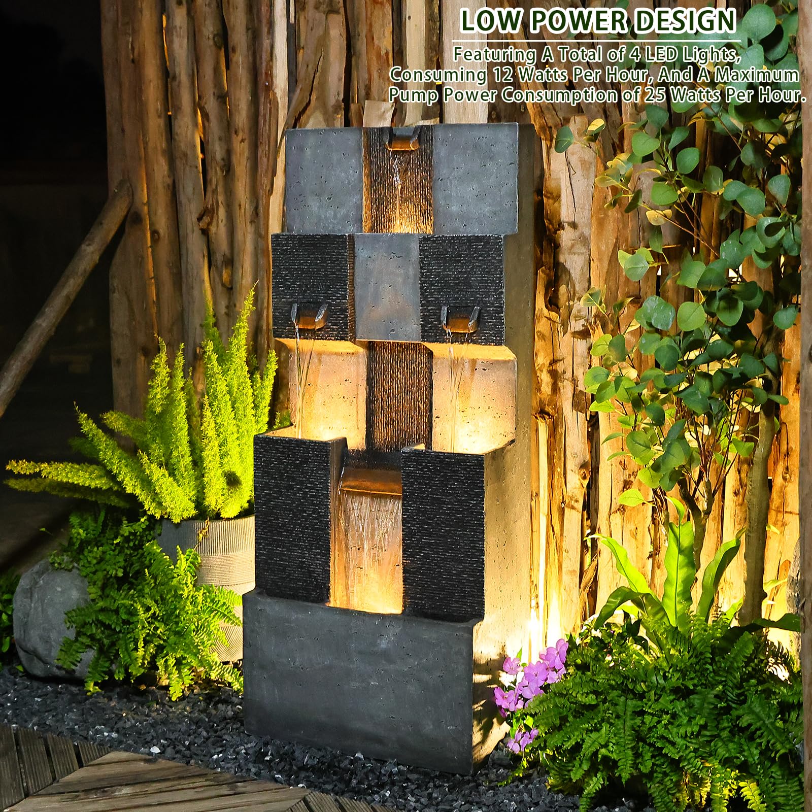 45.3 Inch Garden Water Fountains Outdoor for Garden, Patio, Backyard