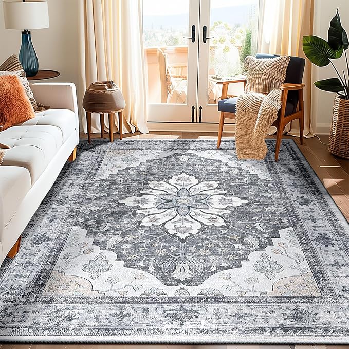 Area Rugs 5x7, Washable Rug, Non-Slip, Rugs for Living Room, Kitchen Rugs, Rugs