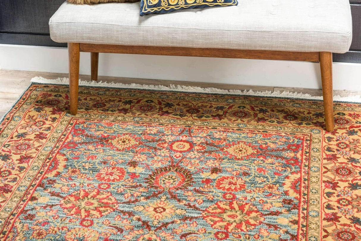 Edinburgh Collection Area Rug - Monroe (8' x 11' Rectangle Blue/Brown)