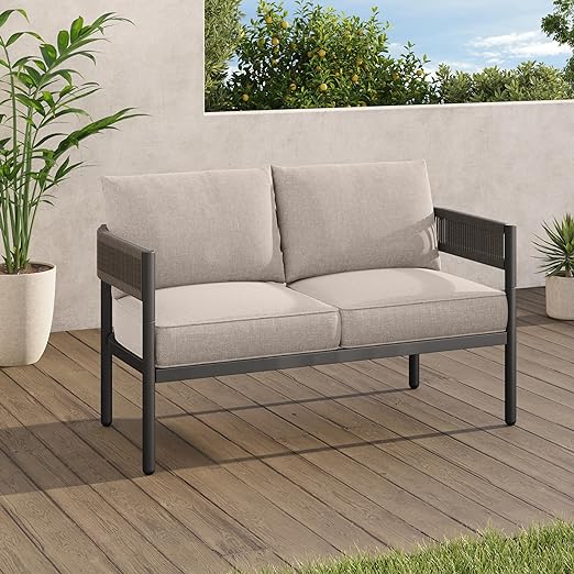 Outdoor Furniture Set with Olefin Thick Cushions and Coffee Table